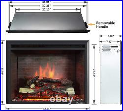 Western Electric Fireplace Insert with Fire Crackling Sound, Remote Control, 750