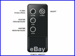 Western Electric Fireplace Insert with Remote Control 1500 W 33 Inches Black New
