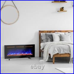 Wifi Electric Fireplace 40'' 1500W Wall Mounted Freestand Fireplace Heater Timer