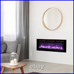 Wifi Electric Fireplace 40'' 1500W Wall Mounted Freestand Fireplace Heater Timer