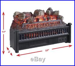 XL Electric Fireplace Insert Logs 23 In Heater Energy Efficient Led Ventless Fan