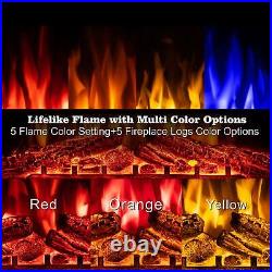 Xbeauty 28 Inch Electric Fireplace Insert, Infrared Electric Fireplace, 3D Color