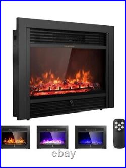 YODOLLA 28.5 Electric Fireplace Insert with 3 Color Flames, Fireplace Heater