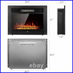 YODOLLA 28.5 Electric Fireplace Insert with 3 Color Flames, Fireplace Heater wi