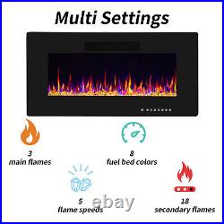YUKOOL Electric Fireplace Insert, Recessed/Wall Mounted Heater, Touch Screen