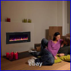 YUKOOL Electric Fireplace Insert, Recessed/Wall Mounted Heater, Touch Screen