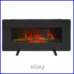 ZOKOP Embedded Fireplace Electric Insert Heater Glass View Log Flame Remote Home
