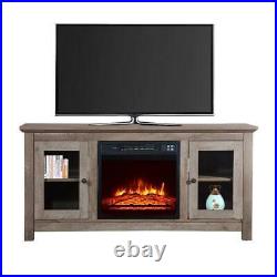 Zokop 18 Insert Electric Fireplace 51 TV Cabinet Stand Media Storage Shelves