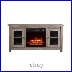 Zokop 18 Insert Electric Fireplace 51 TV Cabinet Stand Media Storage Shelves