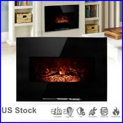 Zokop Embedded 26 Electric Fireplace Insert Heater Log Flame Control Panel
